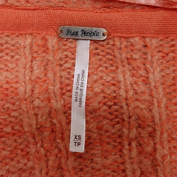 Free People Oversized Sunset Cruise Cardigan Orange Pinched Cheeks Xsmall - Picture 6 of 8
